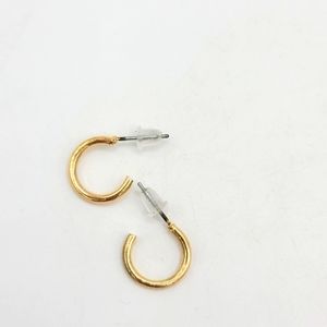 Gold tone Huggie Hoop Post Back Earrings New Without Tags NWT